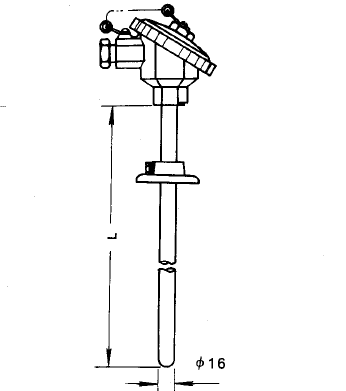 WRN-330活動(dòng)法蘭防水接線盒熱電偶安裝圖片