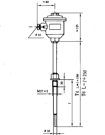 WRN-240A固定螺紋防爆熱電偶安裝圖片