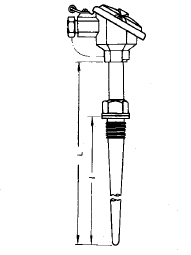 裝配式熱電偶固定螺紋錐形保護(hù)管安裝圖片及尺寸