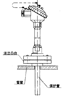 WZP-4318法蘭套管式熱電阻安裝圖片