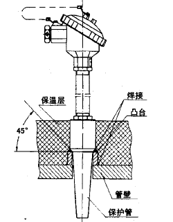 WZP-93C2套管式熱電阻安裝圖片