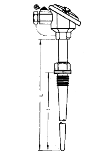 WRN-621固定螺紋錐形保護(hù)管熱電偶安裝圖片
