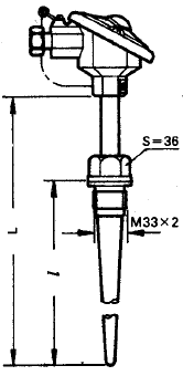 WZP-6212A固定螺紋錐形套管防濺式引進(jìn)型熱電阻安裝圖片