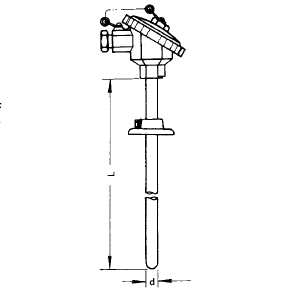 WRE-330-F活動法蘭燒結四氟耐腐熱電偶安裝圖片