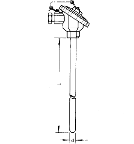 WRN-130-F無固定燒結(jié)四氟耐腐熱電偶安裝圖片