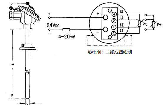 SBWZ-2481/331熱電阻一體化溫度變送器安裝圖片