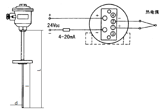 SBWR-2280/440kd隔爆一體化熱電偶溫度變送器安裝圖片