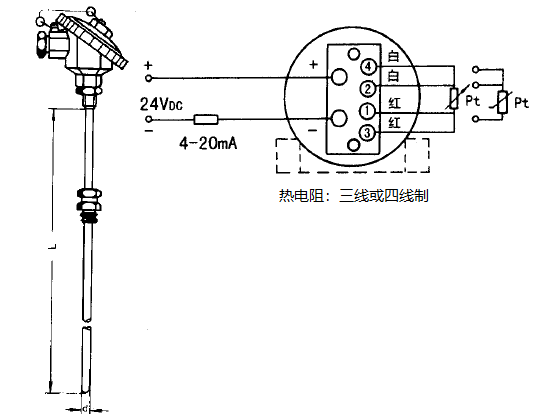 SBWZ-2480/336K熱電阻一體化溫度變送器安裝圖片